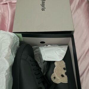 Palm Angels Black Sneakers with Bear Detail